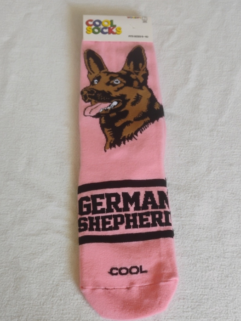 Pink German Shepherd Graphic Crew Socks By Cool Socks One Size